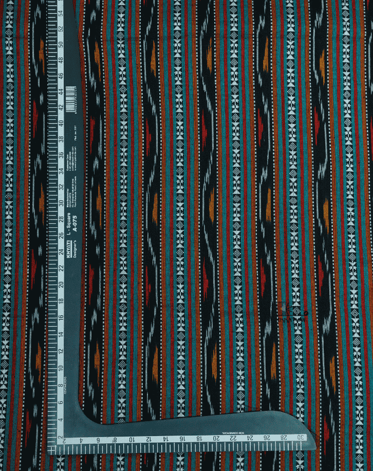 Charcoal Multi Ikkat Stripe