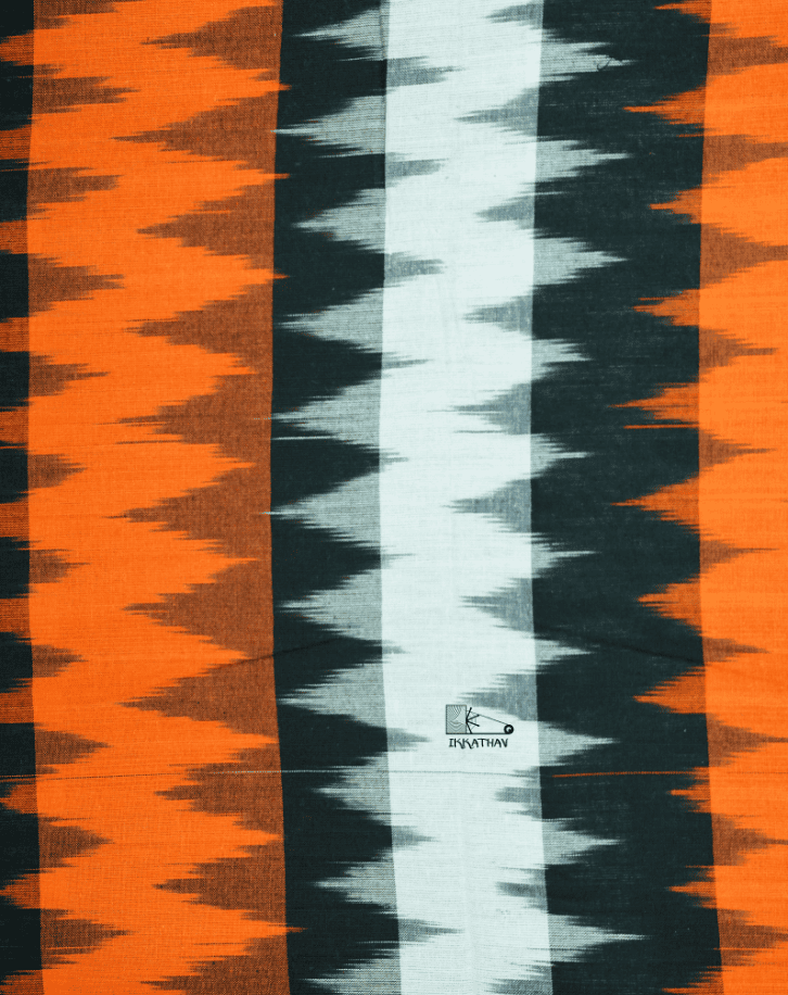 Orange Black White Zigzag