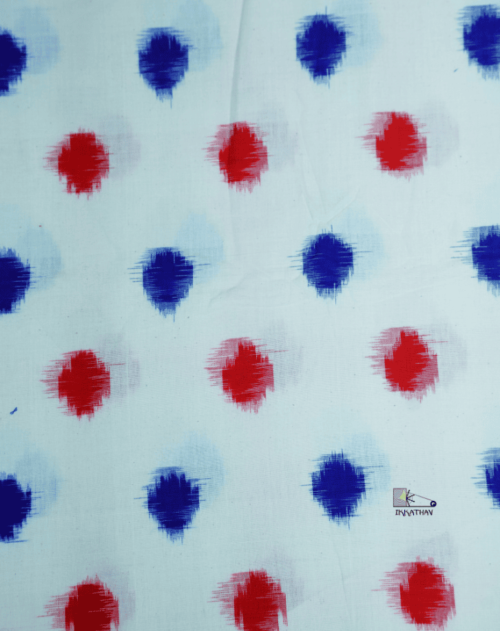 White Red Blue Polka Dots