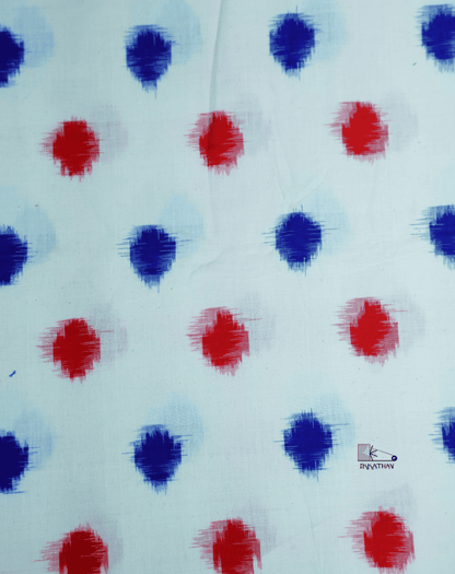 White Red Blue Polka Dots