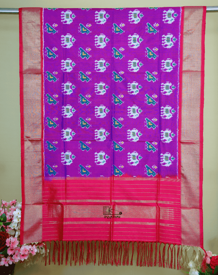 Purple Pink Silk Dupatta