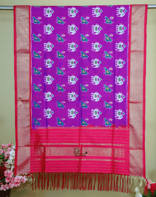 Purple Pink Silk Dupatta