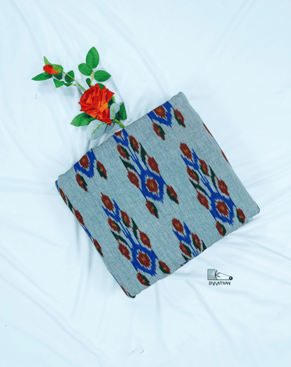 Grey Floral Ikkat