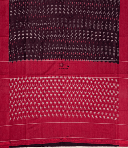 Charcoal Pink Chevron Ikkat Saree
