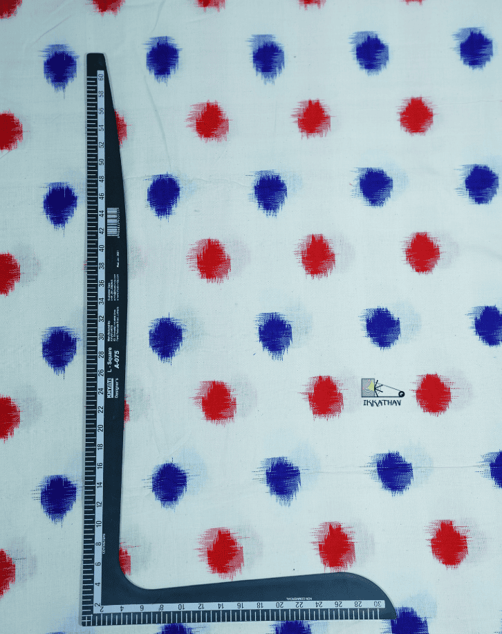 White Red Blue Polka Dots