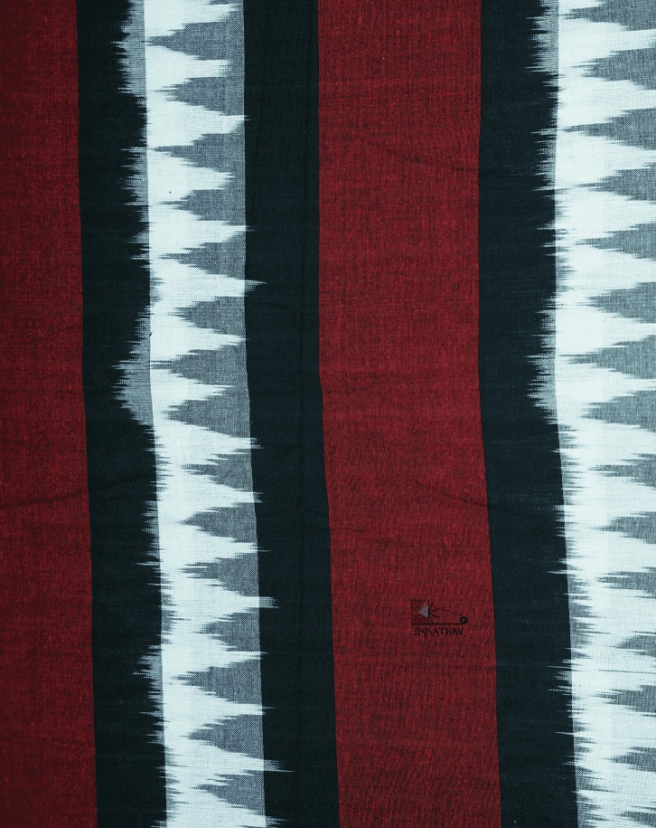 Maroon Black White Stripes