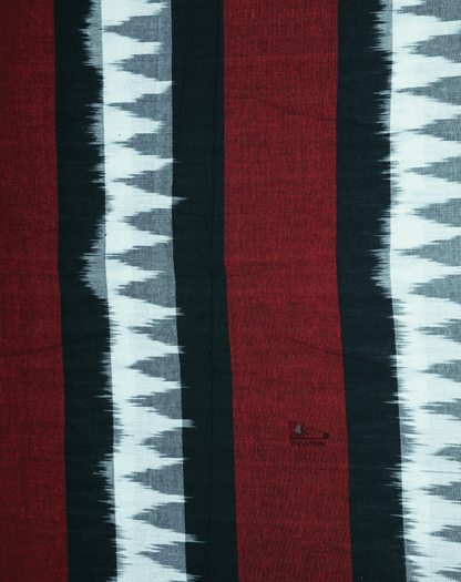 Maroon Black White Stripes