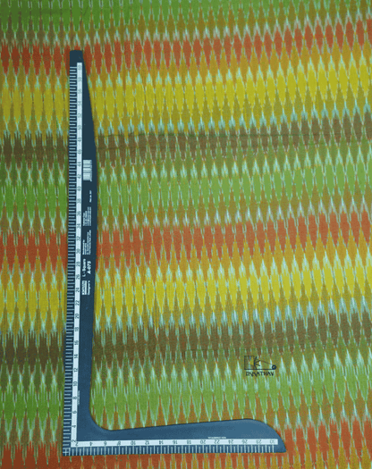 Olive Green Multi Color Zigzag