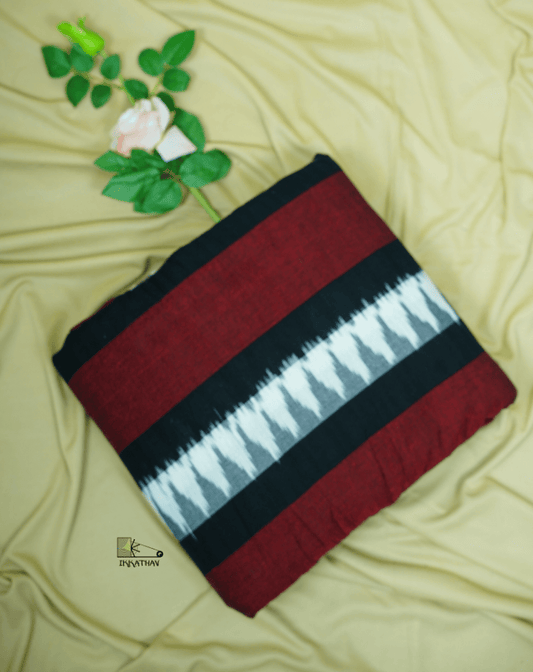 Maroon Black White Stripes