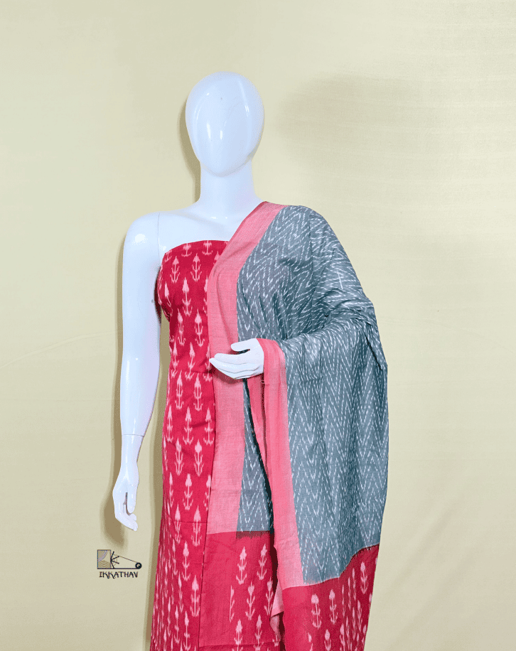 Red Grey 3-Piece Suit Set