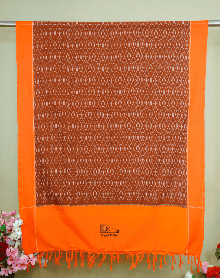 Orange Border Ikat