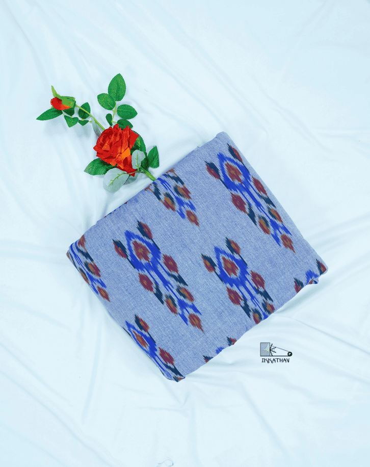 Blue Floral Ikkat