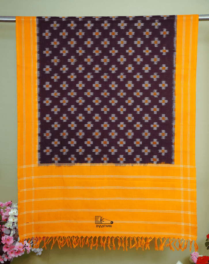 Brown Floral Dupatta