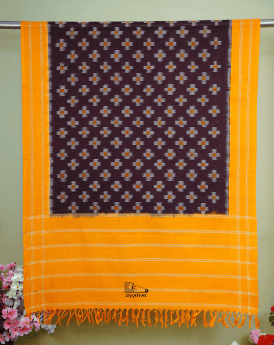 Brown Floral Dupatta