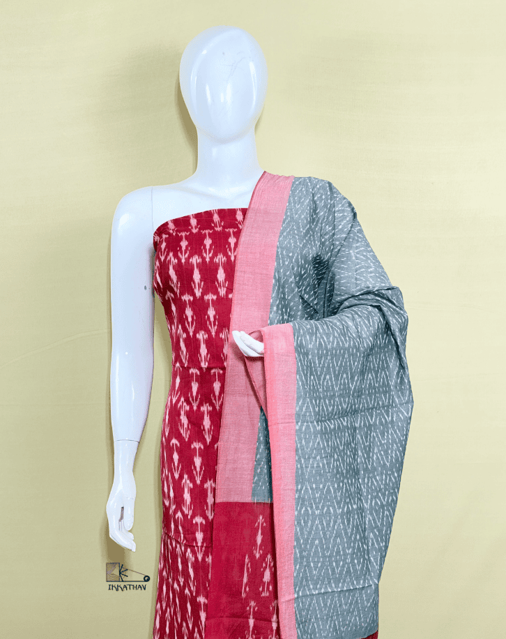 Red Grey 3-Piece Suit Set