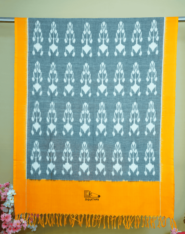 Grey Leaf Dupatta