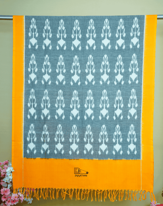 Grey Leaf Dupatta