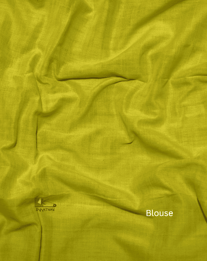 Grey Yellow Stripe Ikkat Saree