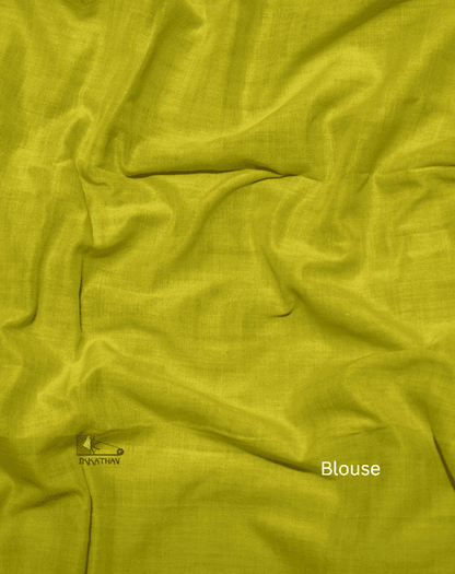Grey Yellow Border Ikkat Saree