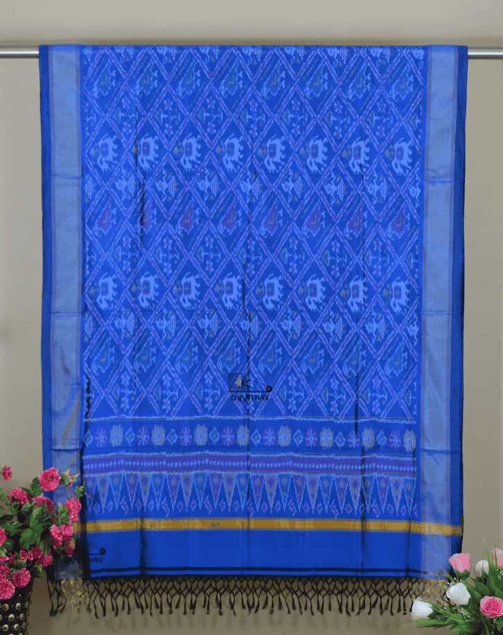 Royal Blue Silk Dupatta